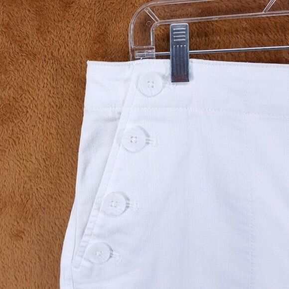 TALBOTS Jeans Womens Size 12 White Tapered Leg High Waisted Sailor Jean - Picture 2 of 9